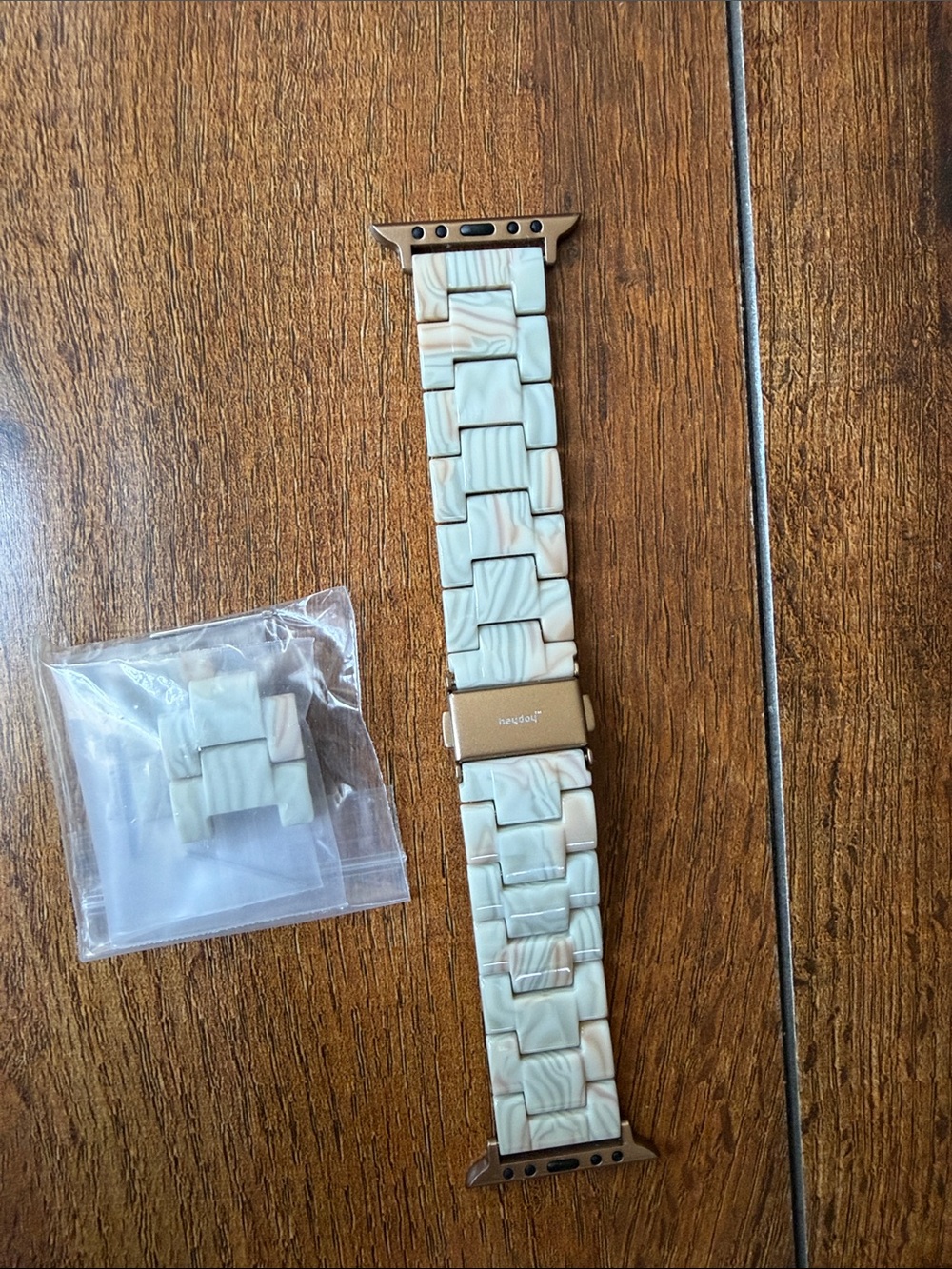 Apple Marble-Link Watch Band with Rose Gold Hardware